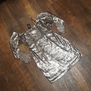 Express Cold Shoulder Sequin Dress NWT